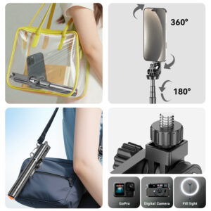 Blavec Selfie Stick Aluminium Fusion P-12 Magsafe Auto pop tripod + remote control 1,60 metres (SSFP12-MTRAPB160) black - Image 3