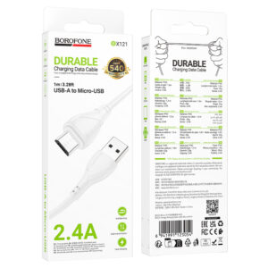 Borofone Cable BX121 Energy - USB to Micro USB - 2,4A 1 metre white - Image 4