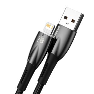 Baseus Glimmer Series Fast Charging Data Cable USB-A - Lightning 2.4A 2m juodos spalvos