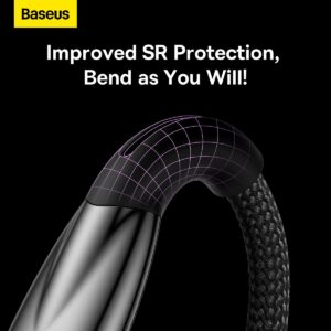 Baseus Glimmer Series Fast Charging Data Cable USB-A - Lightning 2.4A 2m juodos spalvos - Image 2