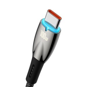 Baseus Glimmer Series Fast Charging Data Cable USB-A - USB-C 100W 1m juodos spalvos