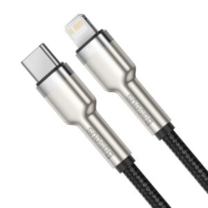Baseus Cafule Metal Series Data Cable USB-C - Lightning 20W 0.25m juodos spalvos