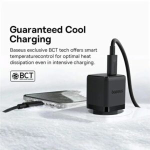 Baseus Palm Fast Charger USB-C 20W + Data Cable USB-C/USB-C 1m juodos spalvos - Image 2