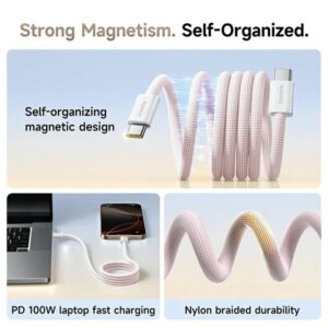 Baseus Dynamic 4 Pro Series Data Cable USB-C - USB-C 100W 1m Baby Pink