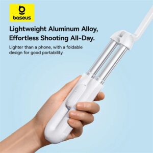 Baseus TechShot Series Dual-Support Selfie Stick Moon baltos spalvos - Image 2