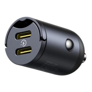 Baseus Tiny Star Mini Car Charger USB-C/USB-C 30W Cosmic juodos spalvos - Image 2