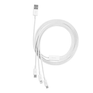 Baseus Superior Series Fast Charging Data Cable USB-A - USB-C/microUSB/Lightning 3.5A 1m Stellar baltos spalvos