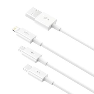 Baseus Superior Series Fast Charging Data Cable USB-A - USB-C/microUSB/Lightning 3.5A 1m Stellar baltos spalvos - Image 2