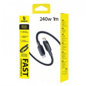 Baseus PicoGo Fast Charging Data Cable USB-C - USB-C 240W 1m Cosmic juodos spalvos - Image 2
