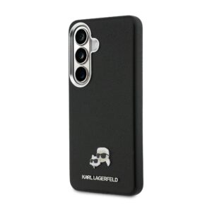 Karl Lagerfeld Grained PU Leather K&CH Heads Magnetic dėklas skirtas Samsung Galaxy S26 juodos spalvos
