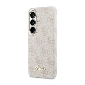 Guess PU 4G Script Metal Logo Magnetic dėklas skirtas Samsung Galaxy S26 rožinės spalvos - Image 1