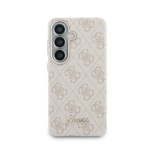 Guess PU 4G Script Metal Logo Magnetic dėklas skirtas Samsung Galaxy S26 rožinės spalvos - Image 2