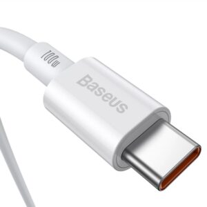 Baseus CATYS-C02 Superior Fast Charging Data Cable USB-C - USB-C 100W 2m baltos spalvos - Image 2