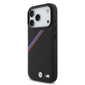 BMW M Tricolor Perforated Pattern MagSafe dėklas skirtas Apple iPhone 17 Pro Black
