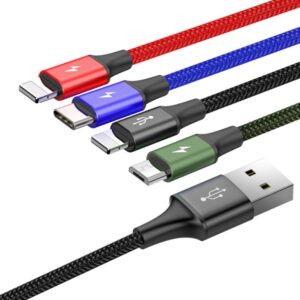 Baseus CA1T4-A01 Fast 4in1 Cable 2x Lightning, USB-C, MicroUSB 3.5A 1.2m Black