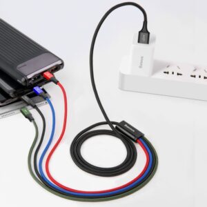 Baseus CA1T4-A01 Fast 4in1 Cable 2x Lightning, USB-C, MicroUSB 3.5A 1.2m Black - Image 2