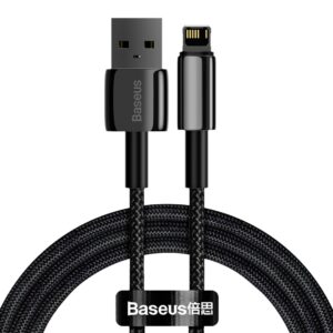Baseus CALWJ-01 Tungsten Gold Cable Lightning 2.4A 1m juodos spalvos