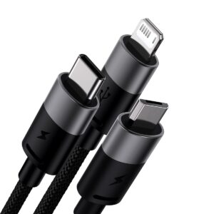 Baseus StarSpeed 3in1 Fast Charging Cable USB-A - USB-C/Lightning/MicroUSB 3.5A 1.2m Black