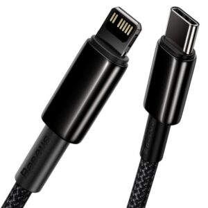Baseus CATLWJ-A01 Tungsten Gold Fast Charge Cable USB-C to Lightning 20W 2m juodos spalvos - Image 2