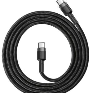 Baseus CATKLF-GG1 Cafule Cable USB-C 60W 1m Gray/juodos spalvos