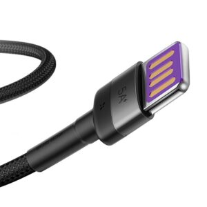 Baseus CATKLF-PG1 Cafule Quick Charging Data Cable USB Double Sided to USB-C 40W 1m Gray/juodos spalvos