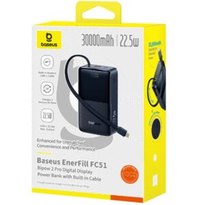 Baseus EnerFill FC51 Bipow 2 Pro 22.5W Powerbank 30000mAh Cosmic Black - Image 2