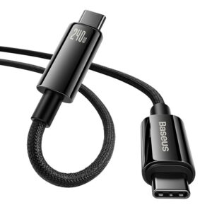 Baseus CAWJ040101 Tungsten Gold Fast Charging Data Cable USB-C - USB-C 240W 2m Black - Image 2