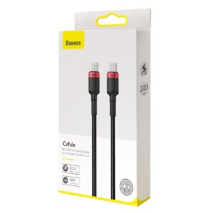 Baseus Cafule Flash Charging Data Cable USB-C - USB-C 100W 2m Red/Black - Image 2