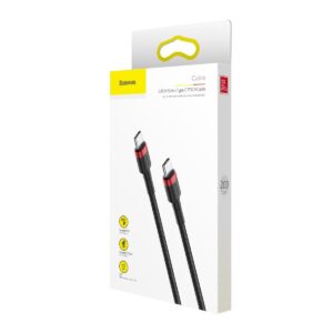 Baseus Cafule Flash Charging Data Cable USB-C - USB-C 60W 2m Red/Black - Image 2