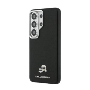Karl Lagerfeld Grained PU Leather K&CH Heads Magnetic dėklas Samsung Galaxy S26 Ultra juodos spalvos