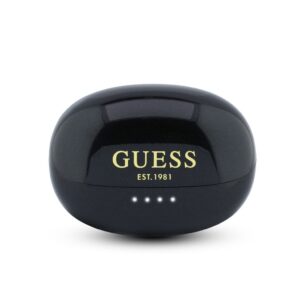 Guess Metallic Finish Classic Logo OWS belaidės ausinės juodos spalvos