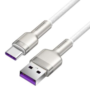 Baseus Cafule Metal Series Data Cable USB-A - USB-C 66W 1m baltos spalvos