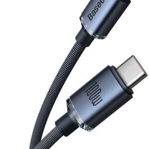 Baseus CAJY000601 Crystal Shine Series Data Cable USB-C - USB-C 100W 1,2m juodos spalvos