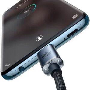 Baseus CAJY000601 Crystal Shine Series Data Cable USB-C - USB-C 100W 1,2m juodos spalvos - Image 2
