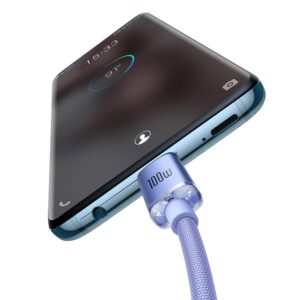 Baseus CAJY000605 Crystal Shine Series Data Cable USB-C - USB-C 100W 1,2m Purple - Image 2