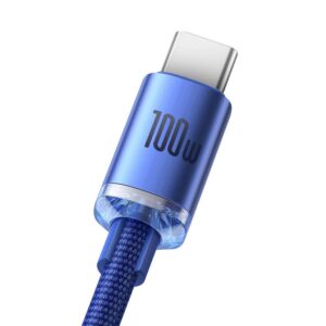 Baseus CAJY000403 Crystal Shine Series Data Cable USB - USB-C 100W 1,2m Blue - Image 2