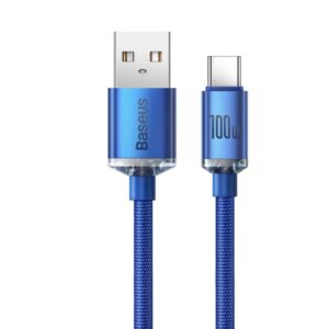 Baseus CAJY000503 Crystal Shine Series Data Cable USB - USB-C 100W 2m Blue