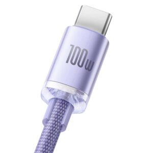 Baseus CAJY000505 Crystal Shine Series Data Cable USB - USB-C 100W 2m Purple - Image 2
