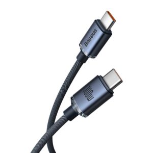 Baseus CAJY000701 Crystal Shine Series Data Cable USB-C - USB-C 100W 2m juodos spalvos