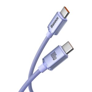 Baseus CAJY000705 Crystal Shine Series Data Cable USB-C - USB-C 100W 2m Purple
