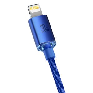 Baseus CAJY000203 Crystal Shine Series Data Cable USB-C to Lightning 20W 1,2m Blue - Image 2
