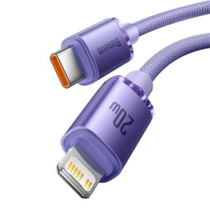 Baseus CAJY000205 Crystal Shine Series Data Cable USB-C to Lightning 20W 1,2m Purple