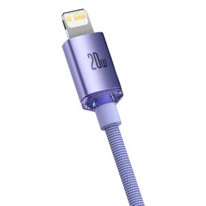 Baseus CAJY000205 Crystal Shine Series Data Cable USB-C to Lightning 20W 1,2m Purple - Image 2