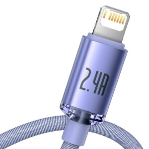 Baseus CAJY000005 Crystal Shine Series Data Cable USB to Lightning 20W 1,2m Purple
