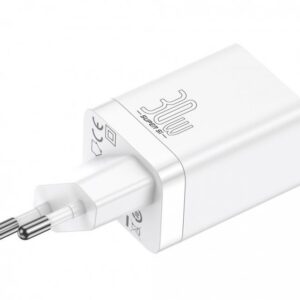 Baseus CCSUPP-E02 Super Si Quick Charger USB + USB-C 30W baltos spalvos