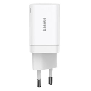 Baseus CCSUPP-E02 Super Si Quick Charger USB + USB-C 30W baltos spalvos - Image 2