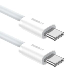 Baseus Superior Series 2 Fast Charging Data Cable Type-C to Type-C 30W 1m Moon baltos spalvos