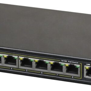 PULSAR S108 tinklo komutatorius Fast Ethernet (10/100) Maitinimas per Eternetą (PoE) Juoda