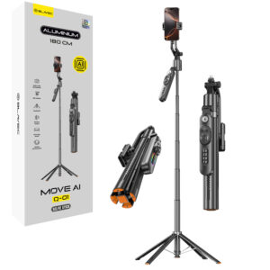 Blavec Selfie Stick Aluminium Move AI Q-01 Auto pop tripod + remote control 1,80 metres (SSAQ01-APTRB180) black