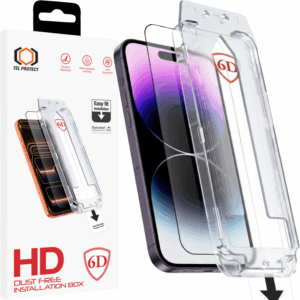 Grūdintas stiklas Tel Protect Dust-Free Easy Fit Full Glue 6D skirtas Apple iPhone 14 Pro Max black